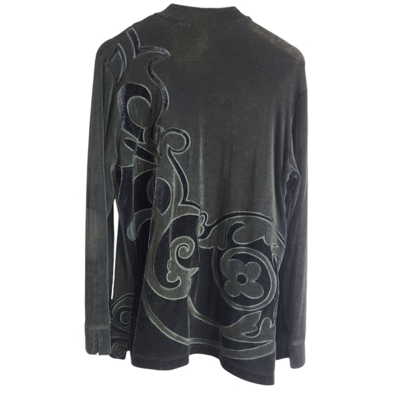 CHICOS Travelers Women’s Black Button Down Embroidered Jacket, Black, 2 - Picture 3 of 11